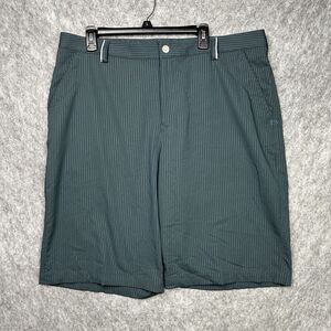 Under Armour Golf‎ Shorts Mens 38x24L Coldblack 12" Inseam Dark Green Pinstriped